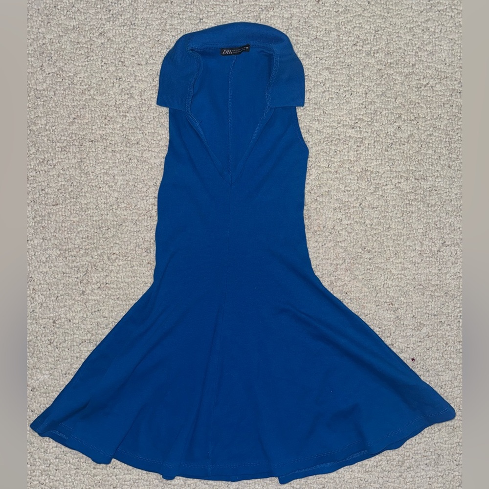 Zara Blue Sweetheart Fit and Flare Dress